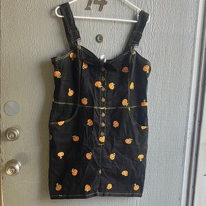 Black Pumpkin Print Dress